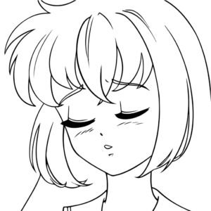 sad anime face drawing