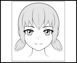 Anime freckles on nose head drawing