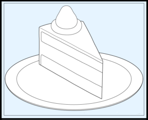 Cake slice layers drawing