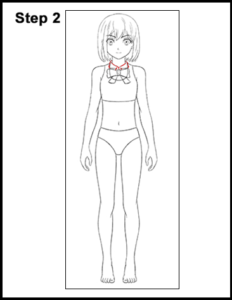 Manga School Girl drawing step 2