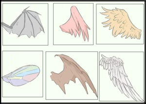 Step 10 of drawing anime and manga wings