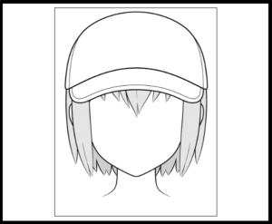 Drawing of an anime baseball hat