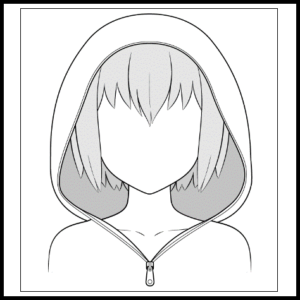Drawing of an anime hoodie
