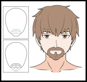 anime beard and moustache drawing