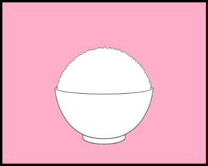 drawing of rice in rice bowl