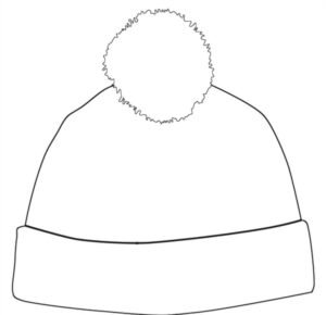 winter hat drawing with pompom