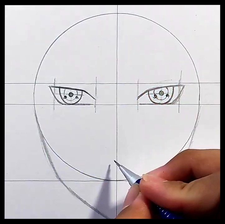 Draw the eyes of Itachi Uchiha