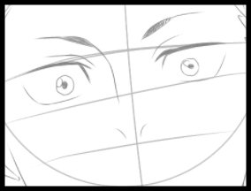 eyebrows drawing on the top of the Sukuna eyes