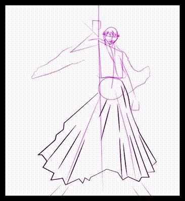 Draw Ichigo cloth outlines (2)