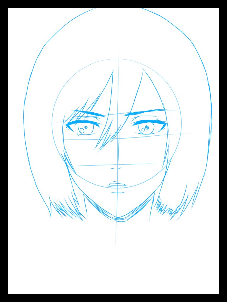 Mikasa Ackerman Hair drawing