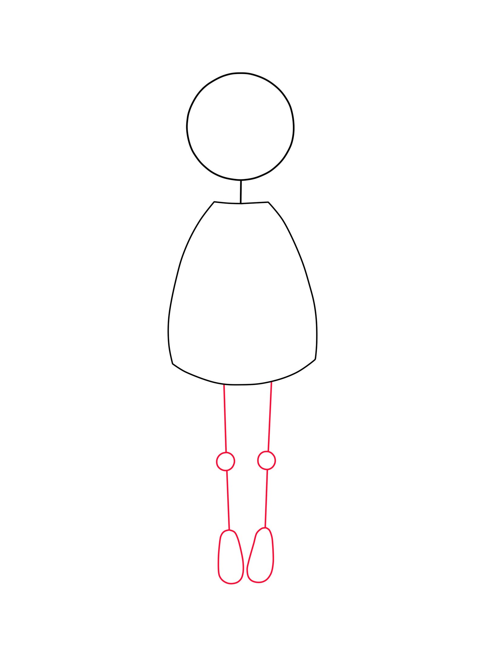Draw outlines for the legs