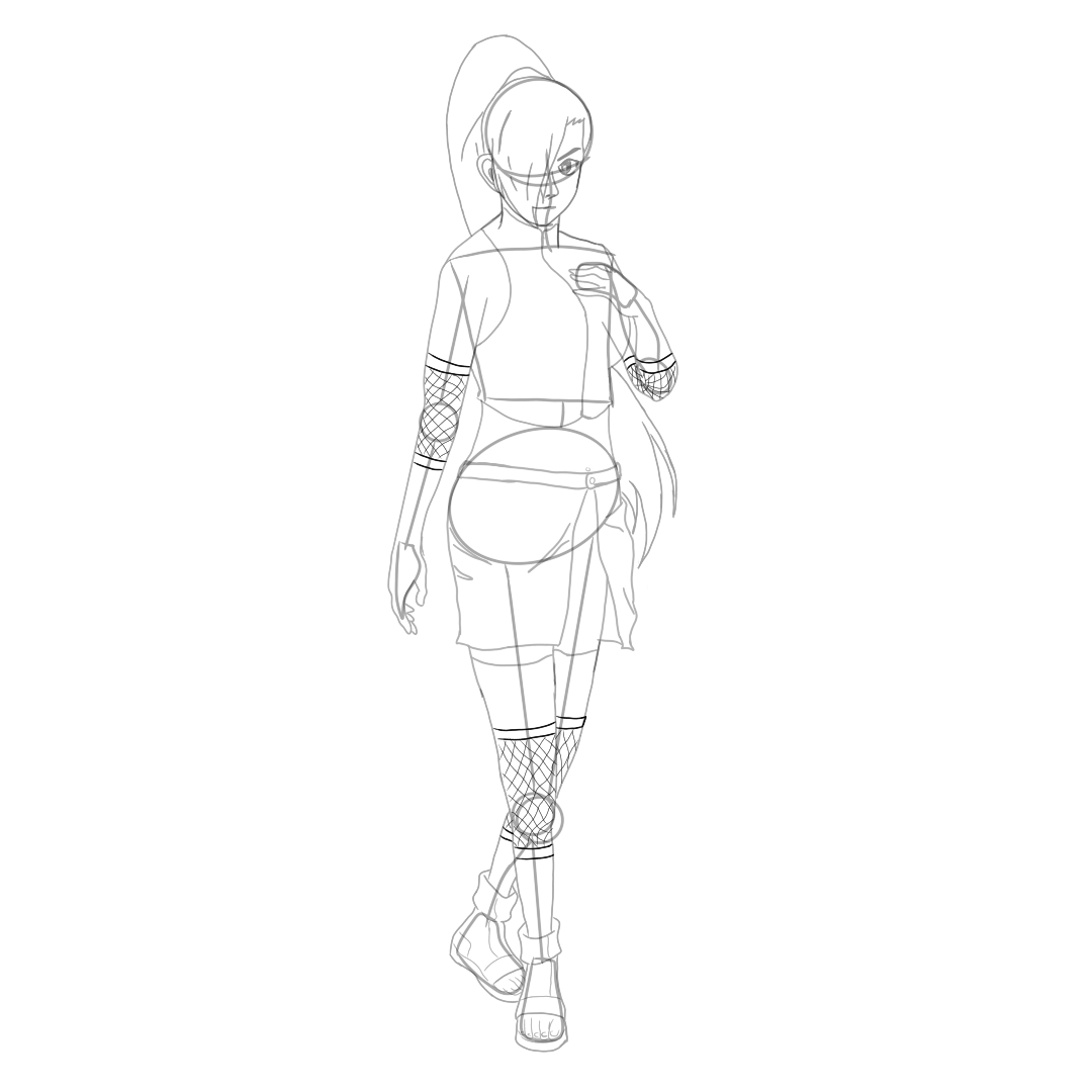 Draw the Knee and Elbow Guard of Ino Yamanaka