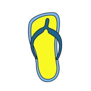 anime and manga rubber Y shaped slippers drawing