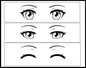 Anime Eyes with Squinting