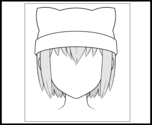 Drawing of an anime cat's ear hat