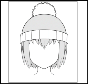 Drawing of an anime winter hat