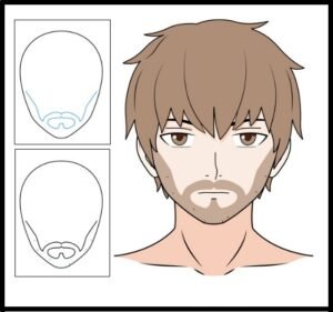 anime facial hair drawing