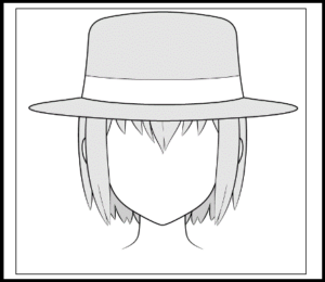 anime fedora hat drawing