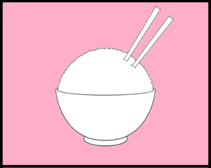 chopsticks draiwng in a rice bowl