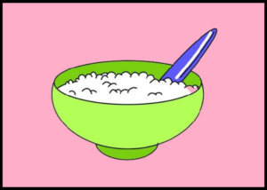 rice bowl drawing for kids