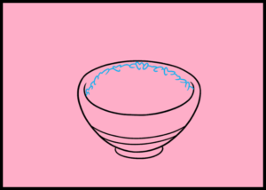 rice tracing in rice bowl
