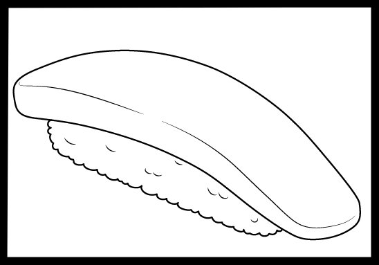 Step 3 of nigri sushi drawing