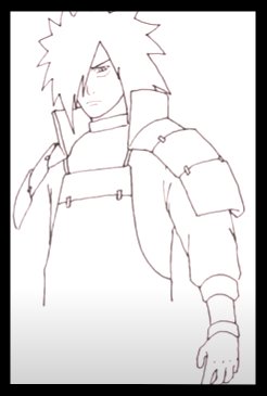 Drawing the arms and hands of Madara Uchiha