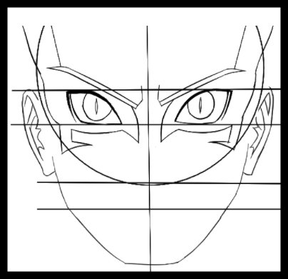 Step 3) How to Draw Naruto's Face