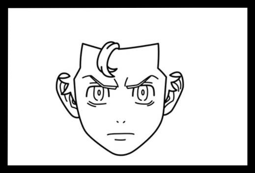 Step 5) Takemichi Hanagaki ears drawing on both sides