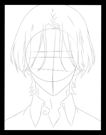 Step 6) Hair Drawing of Langa Hasegawa