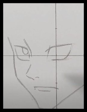 Step No 6) Draw the eyes for Yuji Itadori (1)