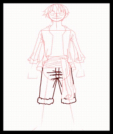 Draw a short trouser outline
