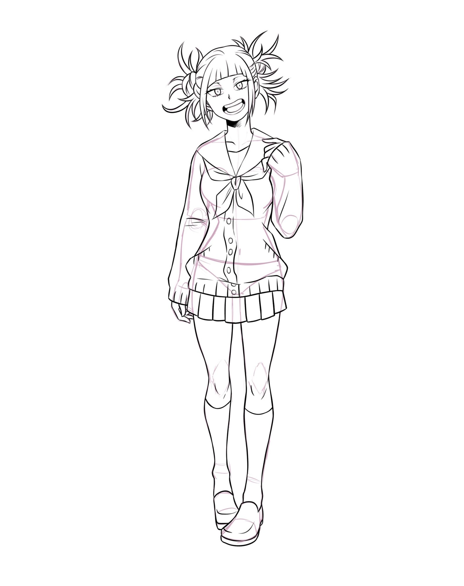 3) Draw Himiko Toga's outfit