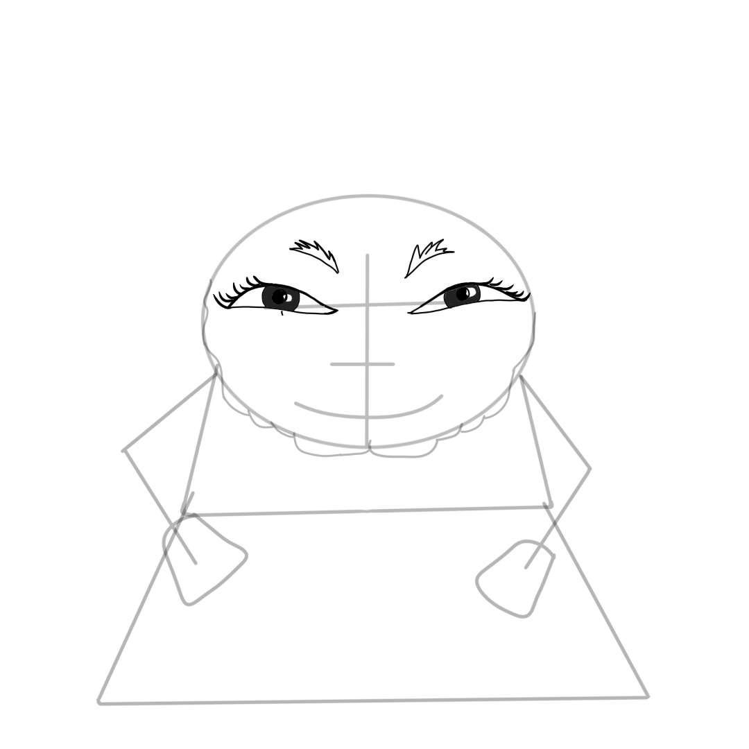 Draw Zeniba’s Eyes and Eyebrows