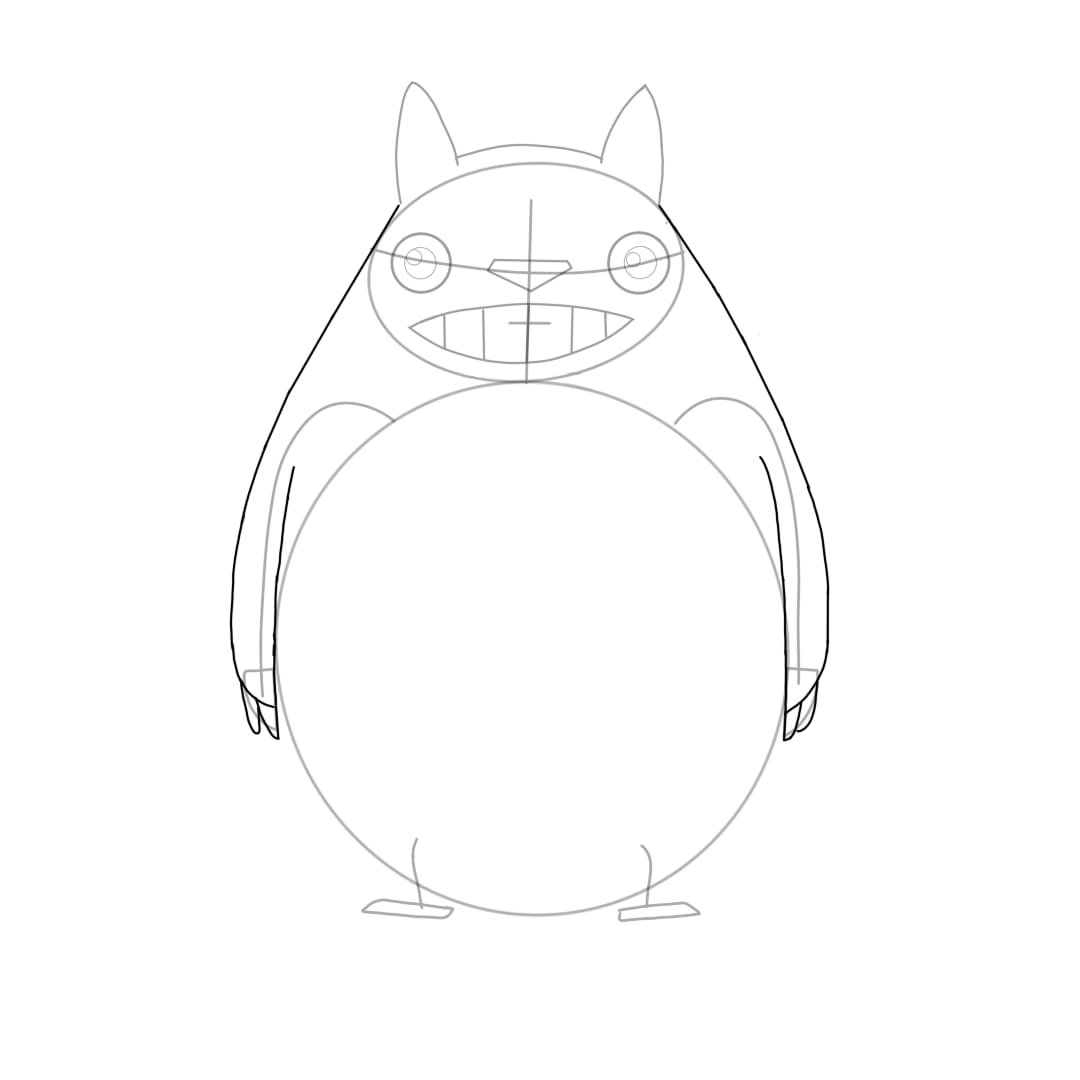 Totoro Arms & Fingers Drawing